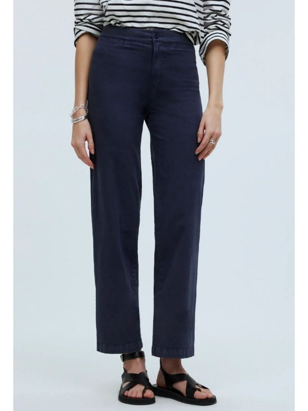 Madewell NO948 The Emmett Wide-Leg Crop Pant Welt Pocket Edition Ink Size 24 NWT